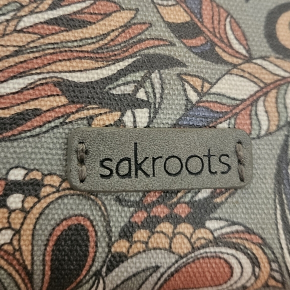 Sakroots Handbags - Grey Orange Patterned Sak Roots Crossbody Bag